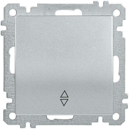 BOLERO серебрянный Выключатель 1-клавишный проходной 10А ВС10-1-2-Б | EVB12-K23-10 | IEK