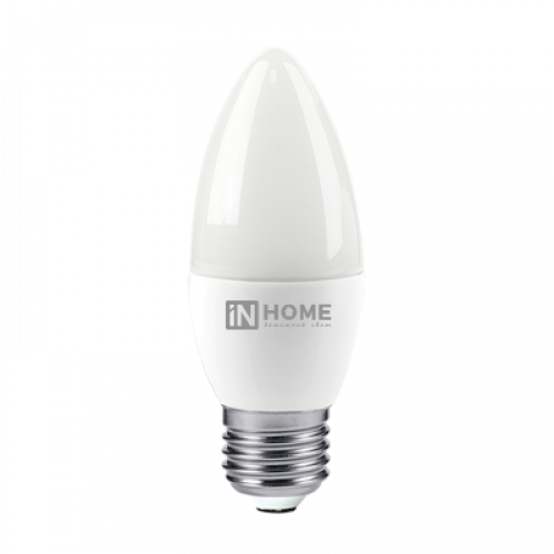 Лампа светодиодная LED-СВЕЧА-VC 6Вт 230В Е27 6500К 540Лм | 4690612030357 | IN HOME