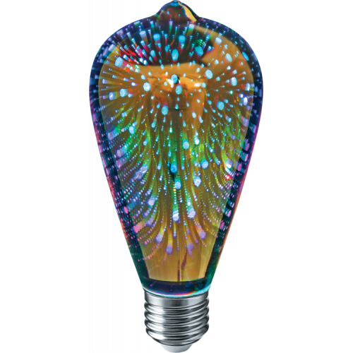 Лампа светодиодная NLL-3DRGB-ST64-2-230-E27 декоративная RGB | 61487 | Navigator