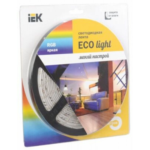 Лента светодиодная 5м блистер LSR-3528RGB54-4.8-IP20-12V -eco | LSR1-3-054-20-1-05 | IEK
