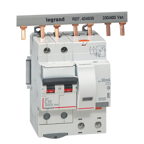 Выключатель автоматический дифференциального тока DX3 2п 10А C 30мА тип AC (4 мод) | 411157 | Legrand