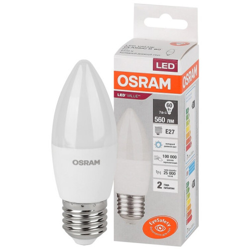 Лампа светодиодная LED Value CL- B 7W/865 230V E27 10X1 | 4058075579507 | OSRAM