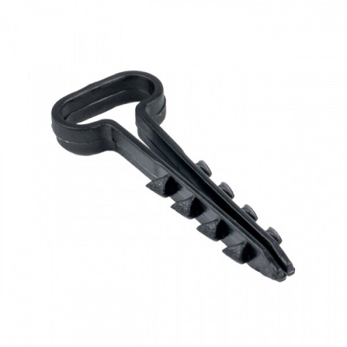 Дюбель-хомут (6х14 мм) для плоского кабеля черный (100 шт.) EKF PROxima | plc-cd1-6x14b | EKF