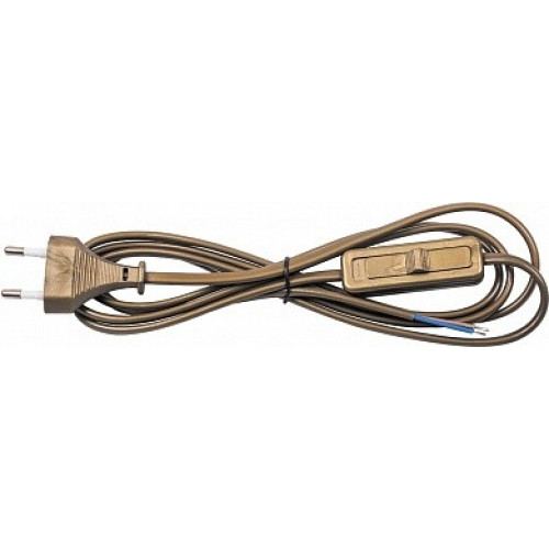 Сетевой шнур KF-HK-1 230V 1.9м (с выключателем) золото | 23051 | FERON