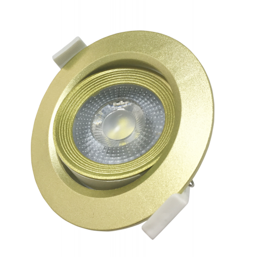 Светильник светодиодный Downlight встраиваемый поворотный PSP-R 9044 7W GOLD 3000K 38° круг/поворот IP40 золото | .5022911 | Jazzway