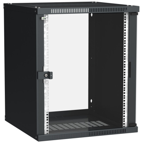 Шкаф LINEA WE 15U 600x600мм дверь стекло черный | LWE5-15U66-GF | ITK