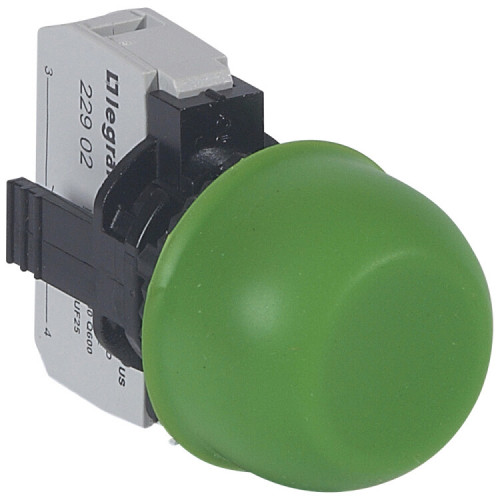Кнопка с потайным толкателем и защитным колпачком - Osmoz - в сборе - IP 66 - зеленый | 023712 | Legrand