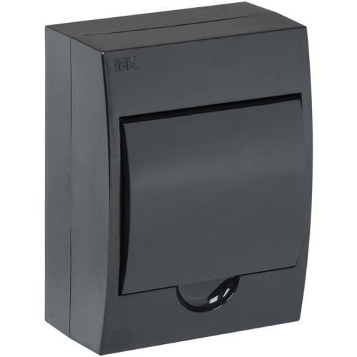 Корпус модульный пластиковый навесной ЩРН-П-6 черный с черной дверью IP41 KREPTA 3 | MKP13-N-06-41-K02 | IEK