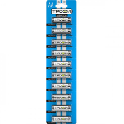 Батарейка щелочная (алкалиновая) LR6-10BL strip (100/1000/20000) (AA) | C0034054 | ТРОФИ