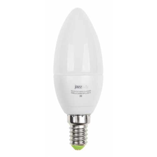 Лампа светодиодная LED 5Вт E14 220В 3000К PLED- ECO-C37 свеча | 1036834A | Jazzway