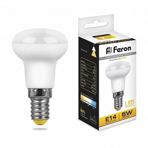 Лампа светодиодная рефлектор LB-439 (5W) 230V E14 2700K R39 | 25516 | FERON