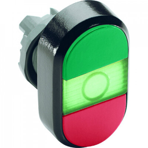 Кнопка двойная MPD1-11G (зеленая/красная) зеленая линза без текс та | 1SFA611130R1102 | ABB