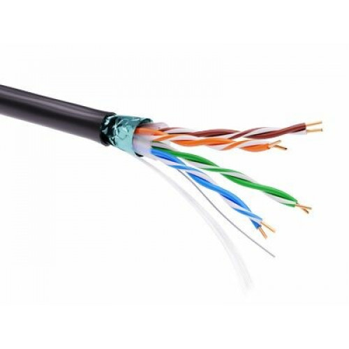 Информационный кабель экранированный F/UTP 4х2 CAT5E, PE, чёрный | RN5EFUPE3BK | DKC