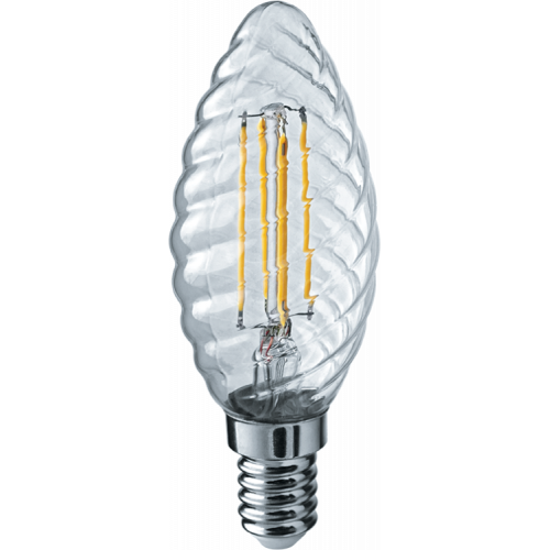 Лампа светодиодная LED 8,5Вт Е14 230В 4000К NLL-F-TC35-4-230-4K-E14 свеча витая прозрачная | 61340 | Navigator