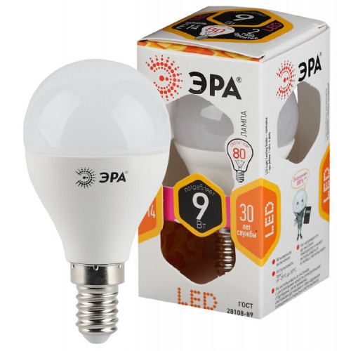 Лампа светодиодная LED P45-9W-827-E14 | Б0029041 | ЭРА
