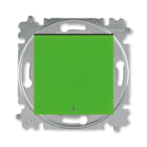 ABB Levit Зелёный / дымчатый чёрный Выключатель кнопочный 1-кл. с подсветкой | 3559H-A91447 67W | 2CHH599147A6067 | ABB
