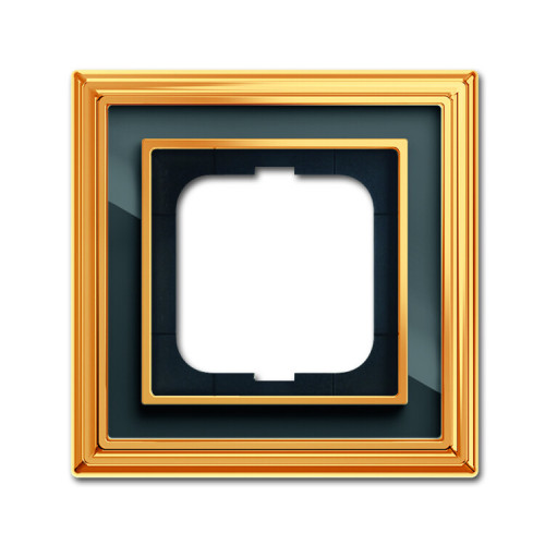 Рамка 1-постовая, серия Династия, Латунь полированная, черное стекло | 1754-0-4565 | 2CKA001754A4565 | ABB