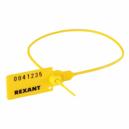 Пломба пластиковая номерная 320 мм желтая | 07-6132 | REXANT