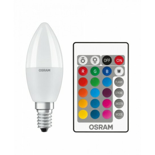 Лампа светодиодная LED Retrofit RGBW lamps with remote control 5,5 W/2700K E14 FR | 4058075430853 | OSRAM
