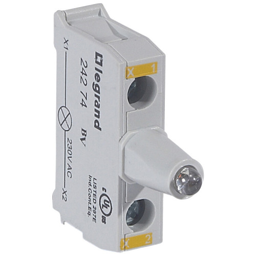 Блок со встроенным светодиодом для головок - Osmoz - для кнопочных постов - 230 В~ - желтый | 024274 | Legrand