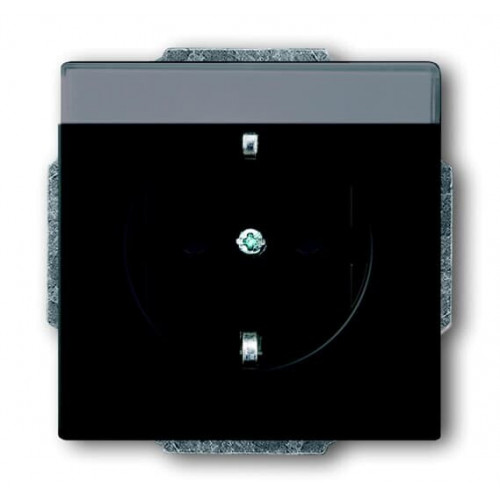 Розетка SCHUKO 16А 250В поле для надписи, Future/Axcent/Carat/Династия, черный бархат | 2CKA002011A3884 | ABB