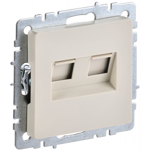 BRITE Розетка комп. 2-ая RJ45 кат.5E РК10-2-БрКр бежевый | BR-K20-1-K10 | IEK