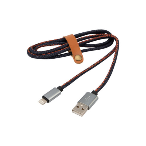USB кабель для iPhone 5/6/7 моделей, шнур в джинсовой оплетке | 18-4248 | REXANT