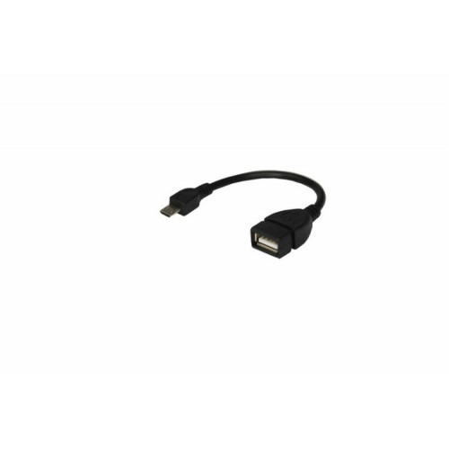 USB кабель OTG micro USB на USB шнур 0.15 м черный | 18-1182 | REXANT