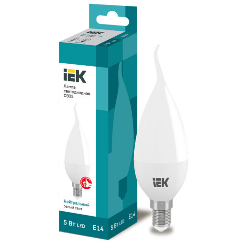 Лампа светодиодная LED 7Вт Е14 220В 3000К CB35 свеча на ветру | LLE-CB35-7-230-30-E14 | IEK