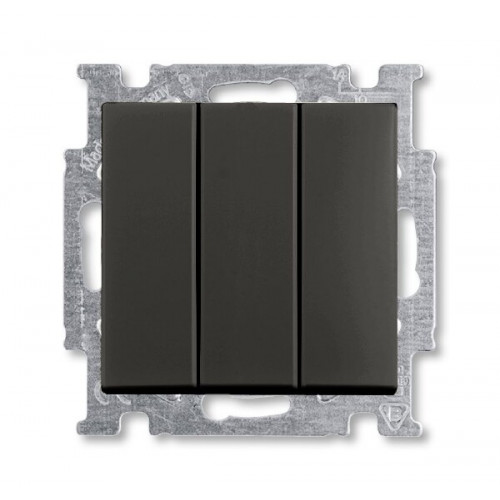 ABB Basic 55 Шато (чёрный) Выключатель 3-клавишный, 16А | 1012-0-2173 | 2CKA001012A2173 | ABB
