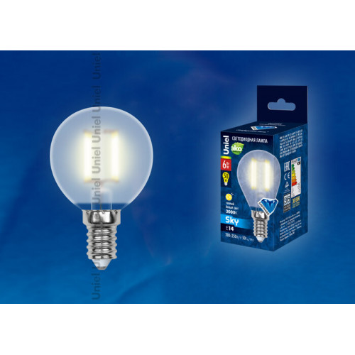 Лампа светодиодная LED-G45-6W/WW/E14/FR PLS02WH LED. 