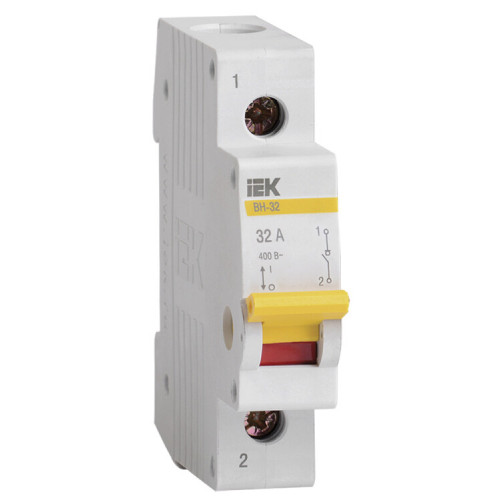Выключатель нагрузки модульный (мини-рубильник) ВН-32 1Р 32А | MNV10-1-032 | IEK