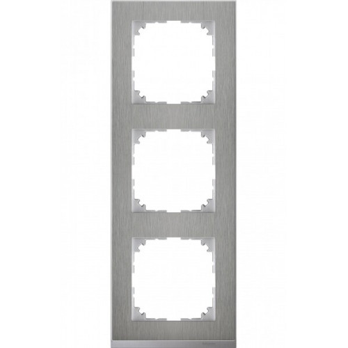 M-Pure D?cor 3-постовая рамка, нерж.сталь/цвет алюминия | MTN4030-3646 | Schneider Electric