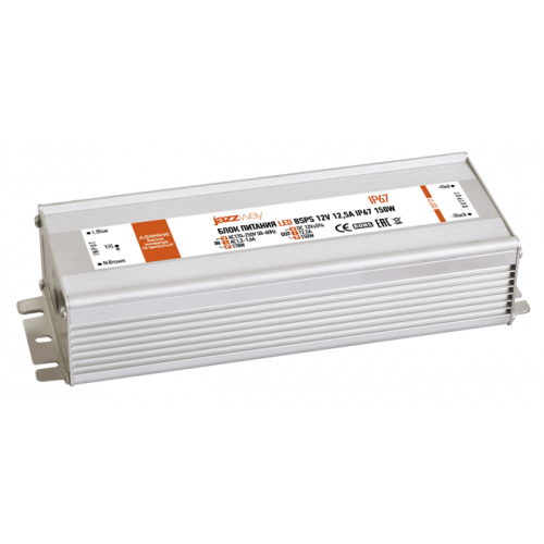 Драйвер для светодиодной ленты LED BSPS 12V12,5A=150W (new) влагозащищенный IP67 | 3329297A | Jazzway