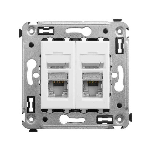 Розетка RJ-45 в стену, 5e двойная экранированная, 