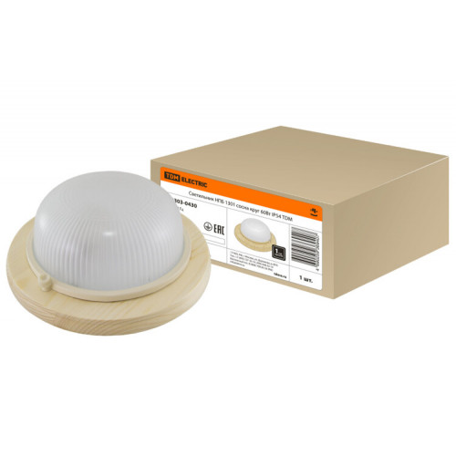 Светильник пылевлагозащищенный под лампу для ЖКХ НПБ1301 сосна круг 60Вт IP54 TDM