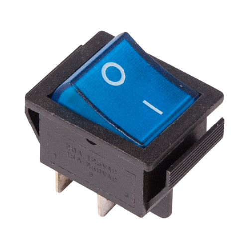Выключатель клавишный 250V 16А (4с) ON-OFF синий с подсветкой | 36-2331 | REXANT