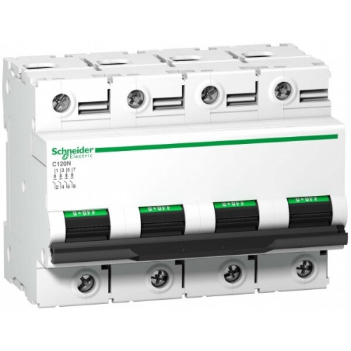 Выключатель автоматический четырехполюсный C120N 100А C 10кА | A9N18374 | Schneider Electric