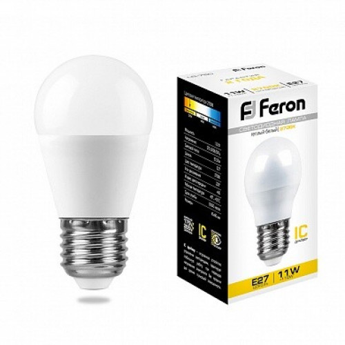 Лампа светодиодная LB-750 (11W) 230V E27 2700K G45 | 25949 | FERON
