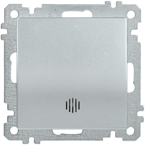 BOLERO серебрянный Выключатель 1-клавишный с индикацией 10А ВС10-1-1-Б | EVB11-K23-10 | IEK