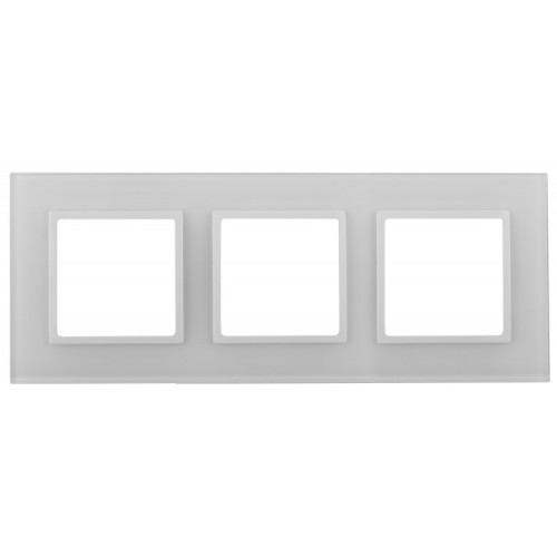 14-5103-01 Электроустановка ЭРА Рамка на 3 поста, стекло, Эра Elegance, белый+бел | Б0034506 | ЭРА