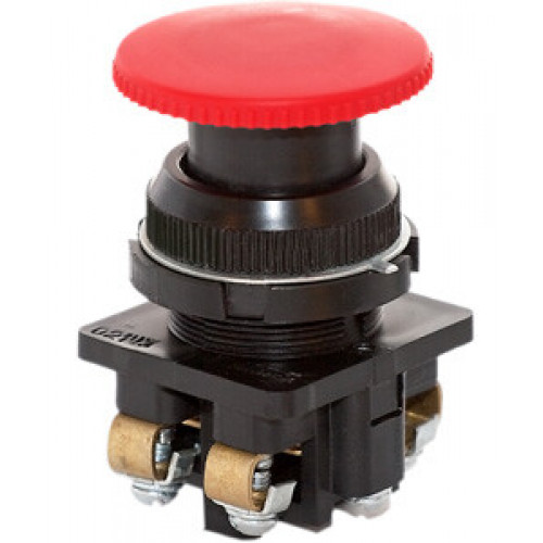 КЕ-021 У3 исп.2, красный, 1з+1р, гриб без фиксации, IP40, 10А, 660В, выключатель кнопочный (ЭТ) | ET511659 | Электротехник