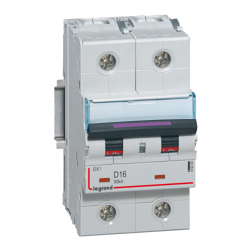 Выключатель автоматический двухполюсный DX3 16А D 50кА (3 мод) | 410200 | Legrand