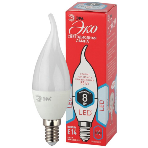 Лампа светодиодная RED LINE ECO LED BXS-8W-840-E14 | Б0040884 | ЭРА