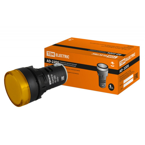 Лампа AD-22DS(LED)матрица d22мм желтый 230В | SQ0702-0003 | TDM