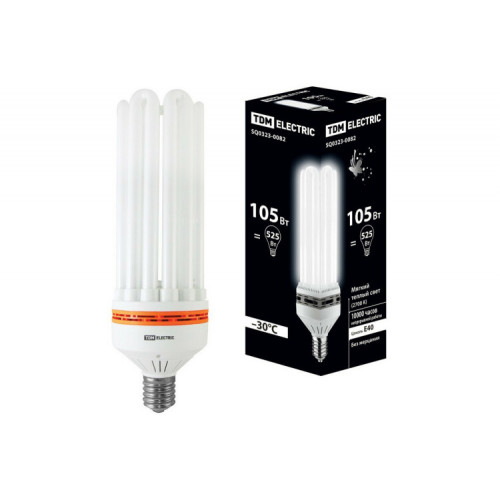 Лампа энергосберегающая КЛЛ 150Вт Е40 865 U образная 8U | SQ0323-0083 | TDM