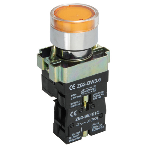 Кнопка управления LAY5-BW3561 с подсветкой желтый 1з | BBT50-BW-K05 | IEK