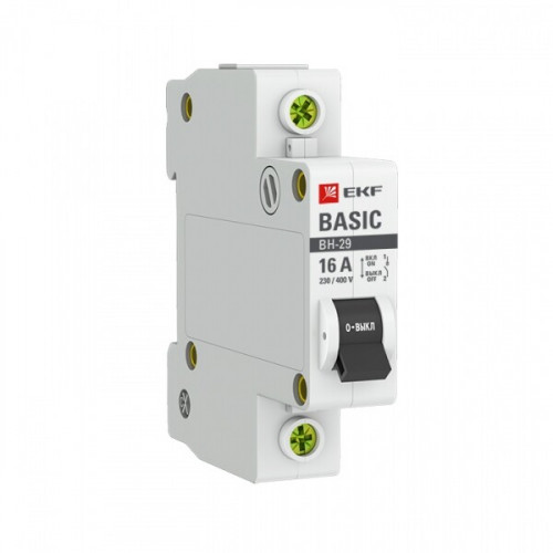 Выключатель нагрузки модульный ВН-29 1P 16А EKF Basic | SL29-1-16-bas | EKF