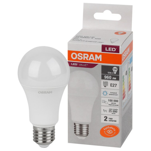 Лампа светодиодная LED Value CL- A 12W/865 230V E27 10X1 | 4058075579064 | OSRAM