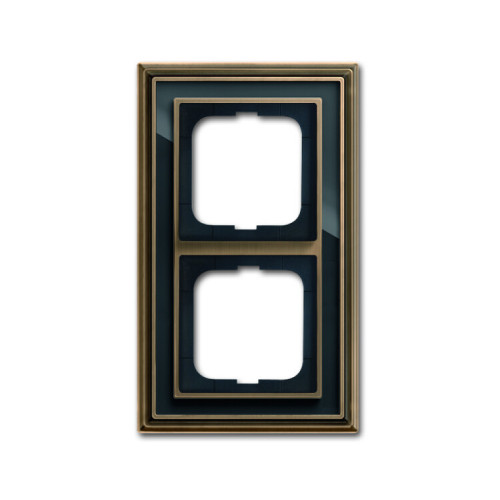 Рамка 2-постовая, серия Династия, Латунь античная, черное стекло | 1754-0-4586 | 2CKA001754A4586 | ABB